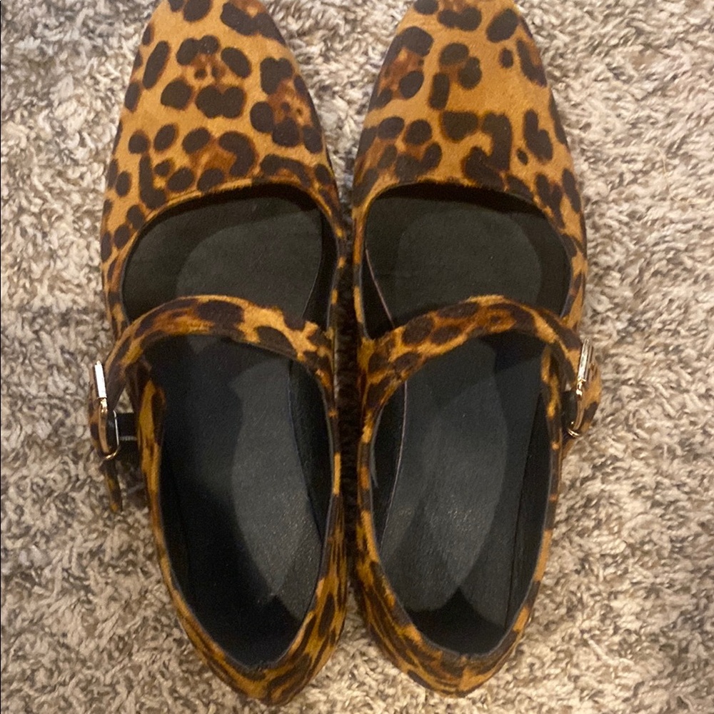 SHEIN Leopard Pattern Mary Jane Flats